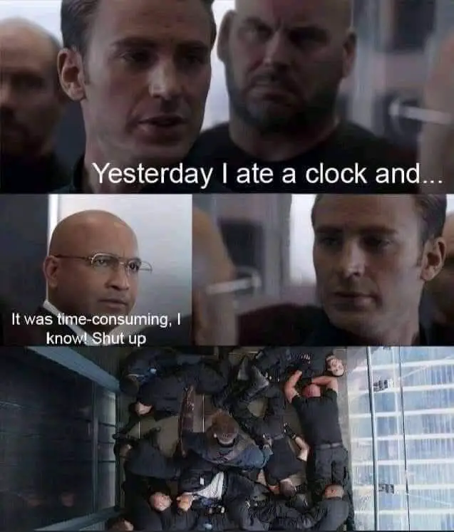 I ate a clock meme