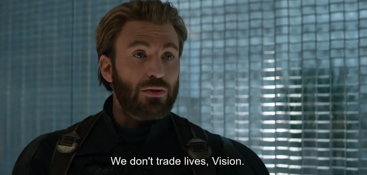 captain america quotewe don't trade lives