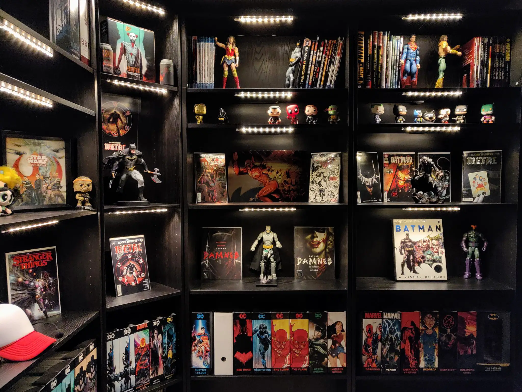 comic book collection with lightning